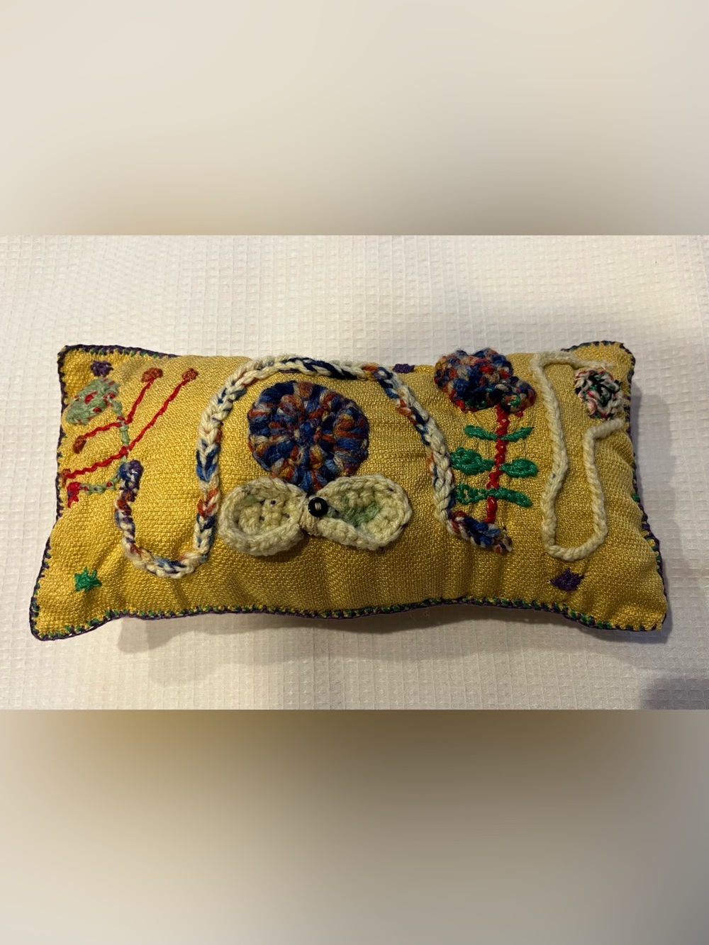 Handmade Embroidered Decorative Small Pillow / Cushion